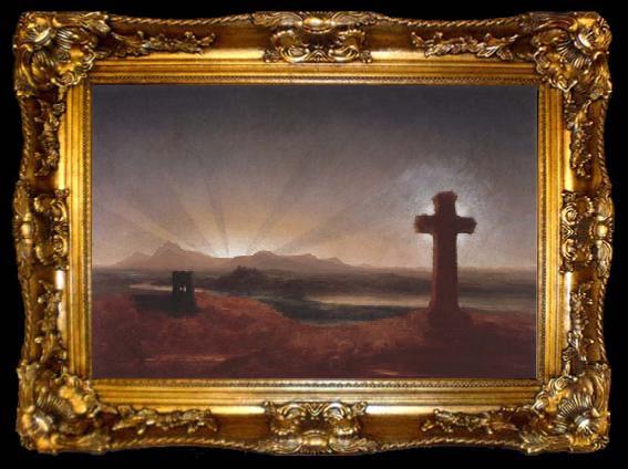 framed  Thomas Cole Cross at Sunset, ta009-2